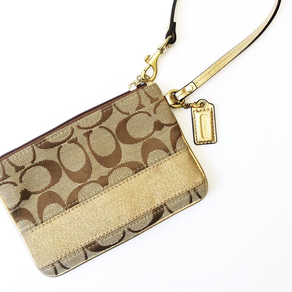 Coach Handbags - Coach Classic Gold Accent Wristlet